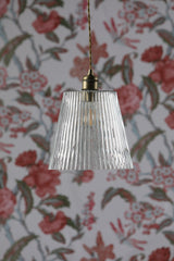 Laura Ashley Callaghan Large Pendant Antique Brass Ribbed Glass –  from Amos Lighting + Home