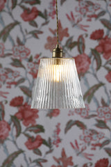 Laura Ashley Callaghan Large Pendant Antique Brass Ribbed Glass –  from Amos Lighting + Home