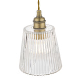 Laura Ashley Callaghan Small Pendant Antique Brass Ribbed Glass –  from Amos Lighting + Home