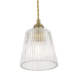 Laura Ashley Callaghan Small Pendant Antique Brass Ribbed Glass –  from Amos Lighting + Home