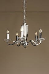 Laura Ashley Carson 5 Light Chandelier Cut Glass & Polished Nickel –  from Amos Lighting + Home