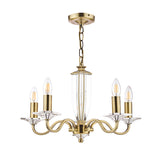 Laura Ashley Carson 5 Light Chandelier Cut Glass & Antique Brass –  from Amos Lighting + Home