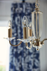 Laura Ashley Carson 5 Light Chandelier Cut Glass & Antique Brass –  from Amos Lighting + Home