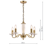 Laura Ashley Carson 5 Light Chandelier Cut Glass & Antique Brass –  from Amos Lighting + Home