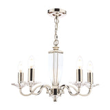 Laura Ashley Carson 5 Light Chandelier Cut Glass & Polished Nickel –  from Amos Lighting + Home