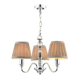 Laura Ashley Ellis 3 Light Chandelier Polished Chrome with Grey Shades –  from Amos Lighting + Home