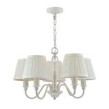 Laura Ashley Ellis 5 Light Chandelier Satin Grey with Shades –  from Amos Lighting + Home