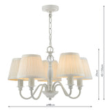 Laura Ashley Ellis 5 Light Chandelier Satin Grey with Shades –  from Amos Lighting + Home