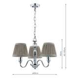 Laura Ashley Ellis 3 Light Chandelier Polished Chrome with Grey Shades –  from Amos Lighting + Home