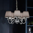 Laura Ashley Ellis 5 Light Chandelier  Polished Chrome with Grey Shades –  from Amos Lighting + Home