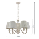 Laura Ashley Ellis 5 Light Chandelier  Cream with Ivory Shades –  from Amos Lighting + Home