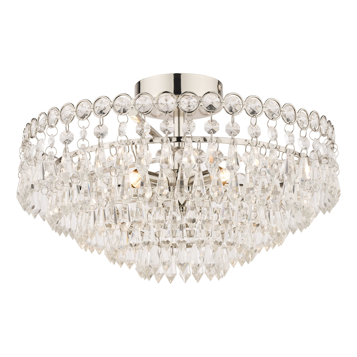 Laura Ashley Enid Semi Flush Ceiling Light Polished Nickel Crystal –  from Amos Lighting + Home