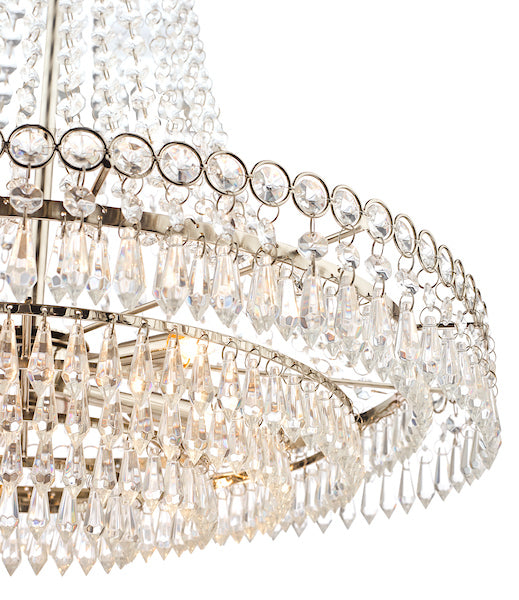 Laura Ashley Enid 5 Light Grand Chandelier Polished Nickel & Cut Glass –  from Amos Lighting + Home