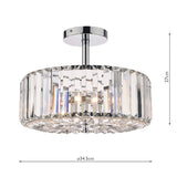 Laura Ashley Fernhurst Polished Chrome 3 Light Art Deco Semi-Flush Ceiling Light –  from Amos Lighting + Home