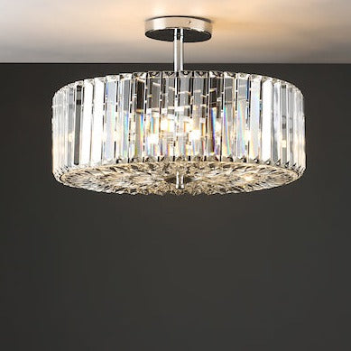 Laura Ashley Fernhurst Polished Chrome 4 Light Art Deco Semi Flush Ceiling Light –  from Amos Lighting + Home