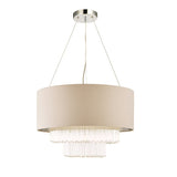 Laura Ashley Genevieve 5lt Pendant Chandelier Grey Shade –  from Amos Lighting + Home