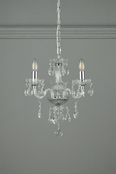 Laura Ashley Harriet 3 Light Crystal & Polished Chrome Chandelier –  from Amos Lighting + Home