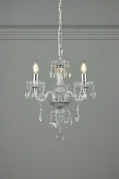 Laura Ashley Harriet 3 Light Crystal & Polished Chrome Chandelier –  from Amos Lighting + Home