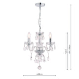 Laura Ashley Harriet 3 Light Crystal & Polished Chrome Chandelier –  from Amos Lighting + Home