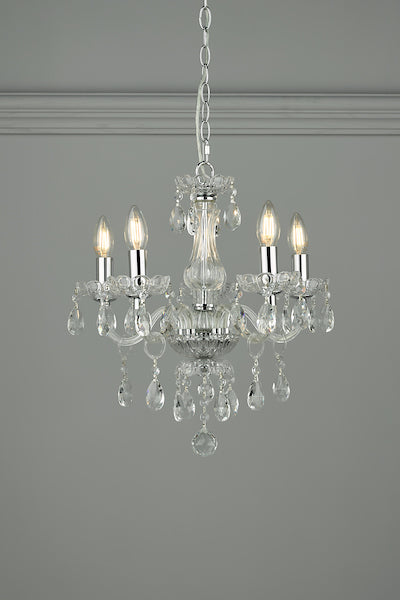 Laura Ashley Harriet 5 Light Crystal & Polished Chrome Chandelier –  from Amos Lighting + Home