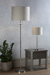 Laura Ashley Highgrove Table Lamp Polished Nickel With Shade –  from Amos Lighting + Home