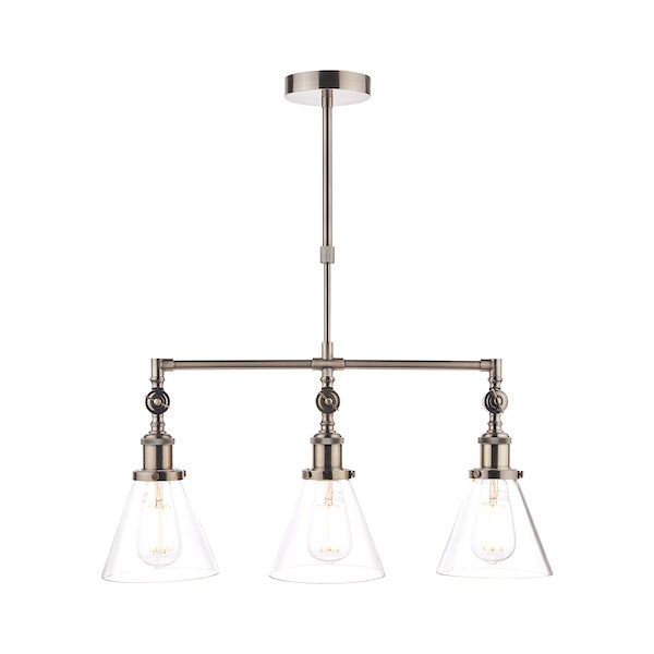 Laura Ashley Isaac 3 Light Bar Pendant Industrial Nickel –  from Amos Lighting + Home