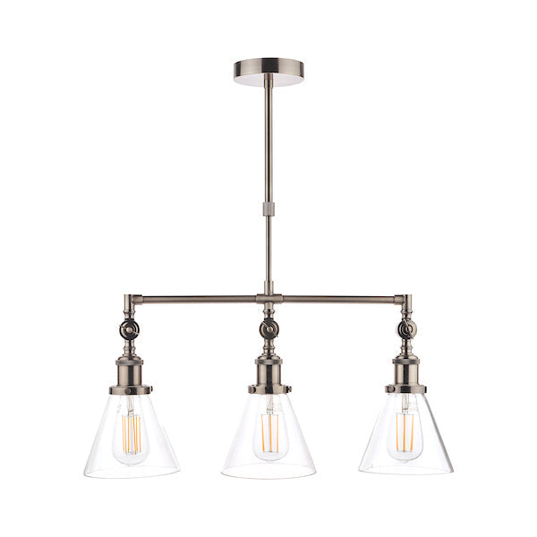 Laura Ashley Isaac 3 Light Bar Pendant Industrial Nickel –  from Amos Lighting + Home