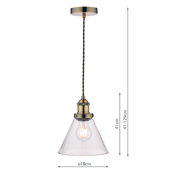 Laura Ashley Isaac Pendant Antique Brass –  from Amos Lighting + Home