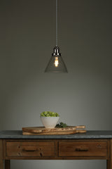 Laura Ashley Isaac Pendant Satin Nickel –  from Amos Lighting + Home