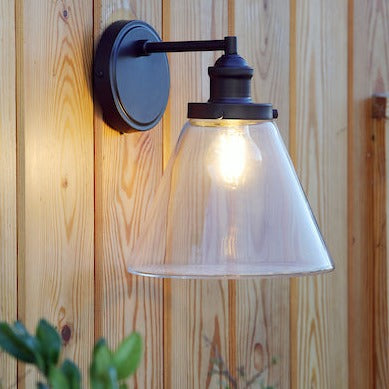 Laura Ashley Isaac Outdoor Wall Light Charcoal Glass IP44 –  from Amos Lighting + Home