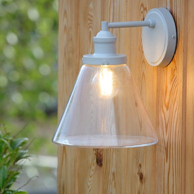 Laura Ashley Isaac Outdoor Wall Light Pale Slate Grey Glass IP44 –  from Amos Lighting + Home