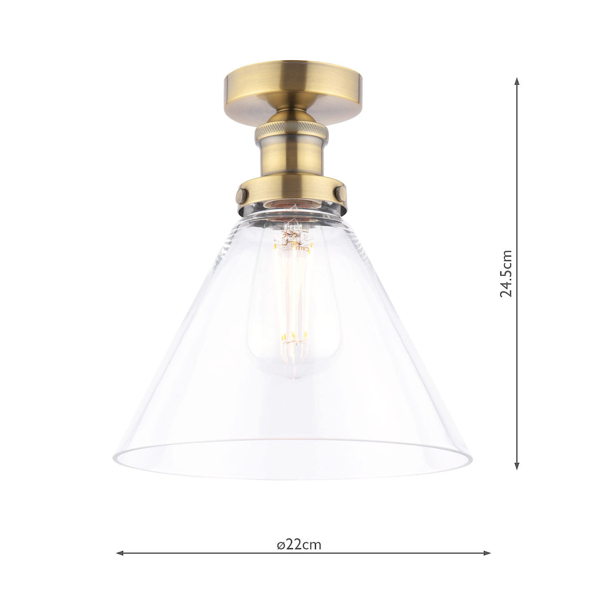 Laura Ashley Isaac Semi-Flush Antique Brass –  from Amos Lighting + Home