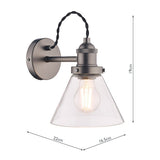 Laura Ashley Isaac Wall Light Industrial Nickel –  from Amos Lighting + Home