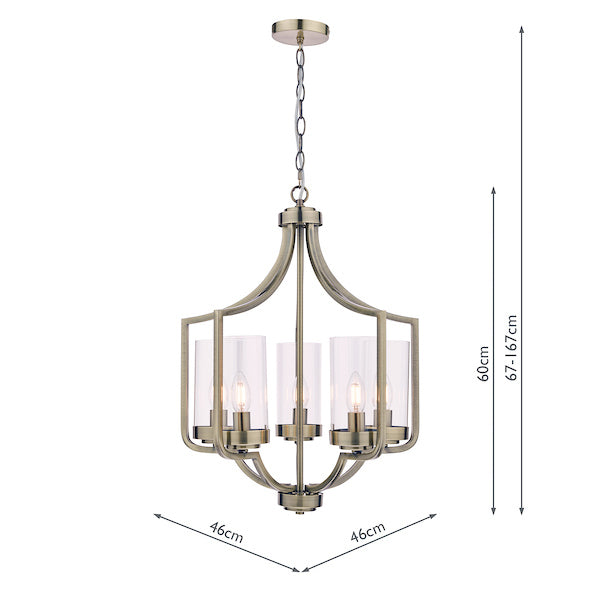 Laura Ashley Joseph Antique Brass 5 Light Chandelier –  from Amos Lighting + Home