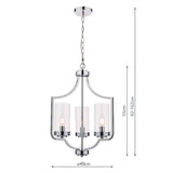 Laura Ashley Joseph Polished Chrome 3 Light Chandelier –  from Amos Lighting + Home