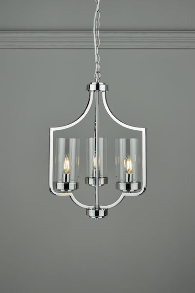 Laura Ashley Joseph Polished Chrome 3 Light Chandelier –  from Amos Lighting + Home