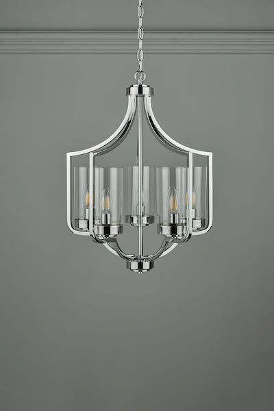 Laura Ashley Joseph Polished Chrome 5 Light Chandelier –  from Amos Lighting + Home