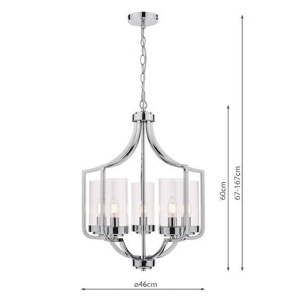 Laura Ashley Joseph Polished Chrome 5 Light Chandelier –  from Amos Lighting + Home