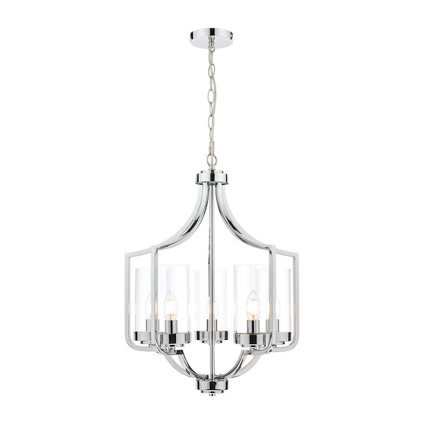 Laura Ashley Joseph Polished Chrome 5 Light Chandelier –  from Amos Lighting + Home