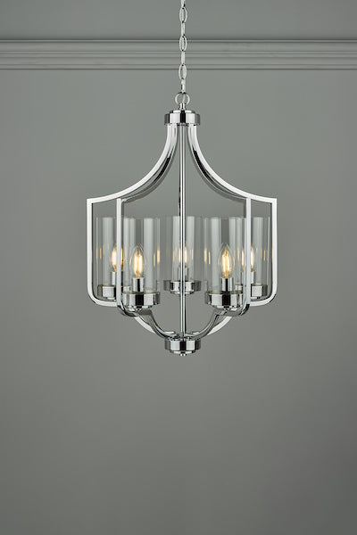 Laura Ashley Joseph Polished Chrome 5 Light Chandelier –  from Amos Lighting + Home