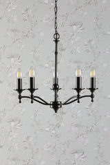 Laura Ashley Ludchurch 5 Light Chandelier Black –  from Amos Lighting + Home