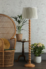 Laura Ashley Maria Floor Lamp Waxed Oak Wood Base –  from Amos Lighting + Home