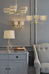 Laura Ashley Mulroy Antler 3 Light Chandelier with Shades –  from Amos Lighting + Home