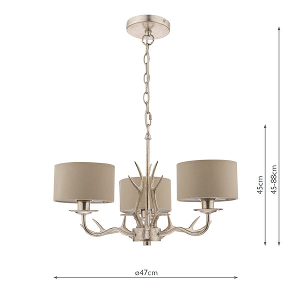 Laura Ashley Mulroy Antler 3 Light Chandelier with Shades –  from Amos Lighting + Home