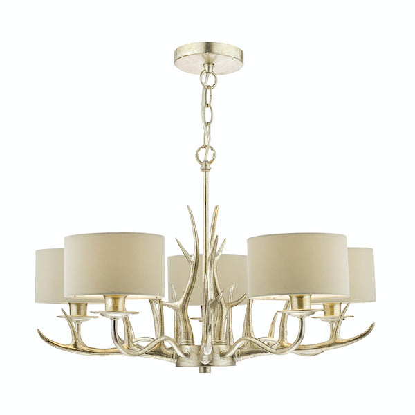 Laura Ashley Mulroy Antler 5 Light Chandelier with Shades –  from Amos Lighting + Home