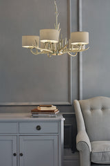 Laura Ashley Mulroy Antler 5 Light Chandelier with Shades –  from Amos Lighting + Home