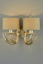 Laura Ashley Mulroy Antler Double Wall Light with Shades –  from Amos Lighting + Home