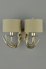 Laura Ashley Mulroy Antler Double Wall Light with Shades –  from Amos Lighting + Home