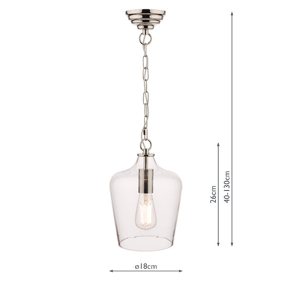 Laura Ashley Ockley Pendant Polished Chrome &amp; Glass –  from Amos Lighting + Home