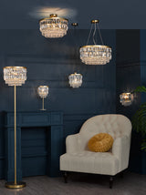 Laura Ashley Rhosill 3 Light Floor Lamp Crystal and Matt Antique Brass –  from Amos Lighting + Home